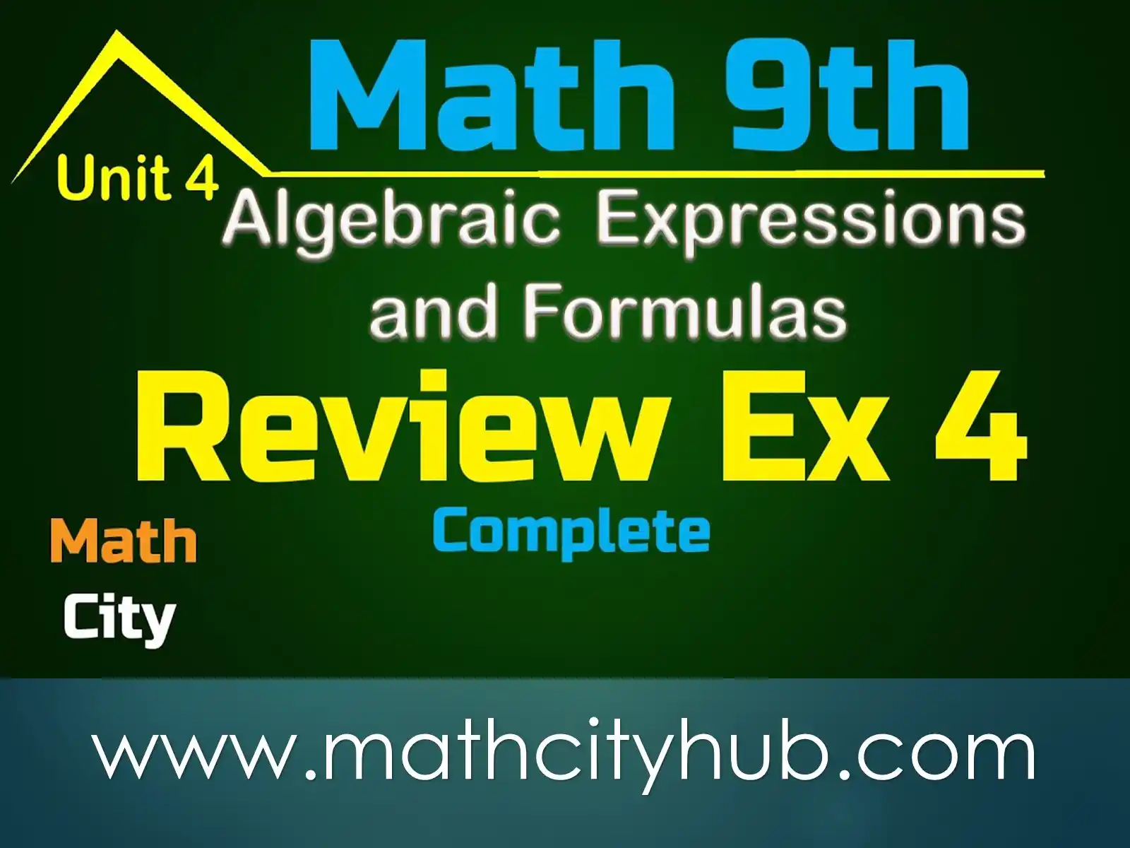 9th-Math-Ch-4-Review: Introduction to Algebraic Expressions, Review Exercise, Review Exercise. Unit 4, Algebraic Expressions and Algebraic Formulas ,