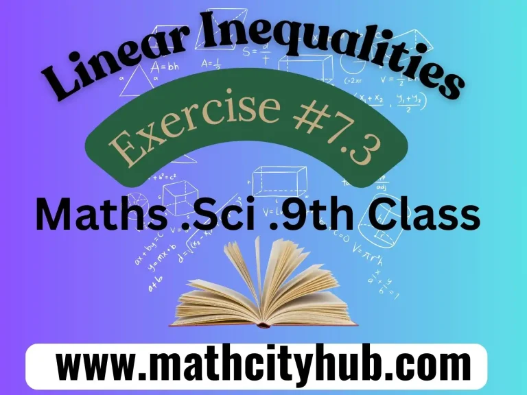 Exercise. 7.3: Solving linear Inequalities